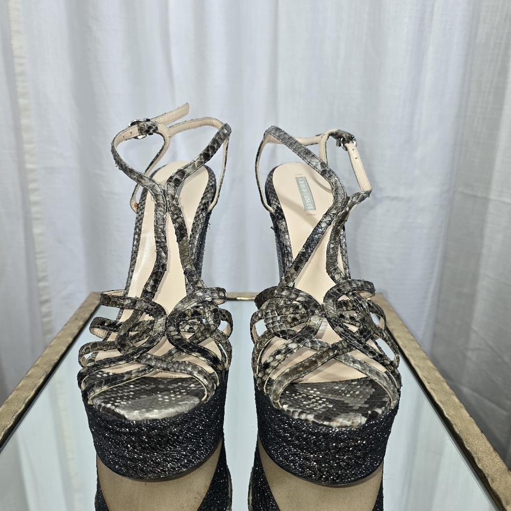 Giorgio Armani Python Wedge Sandals - image 2